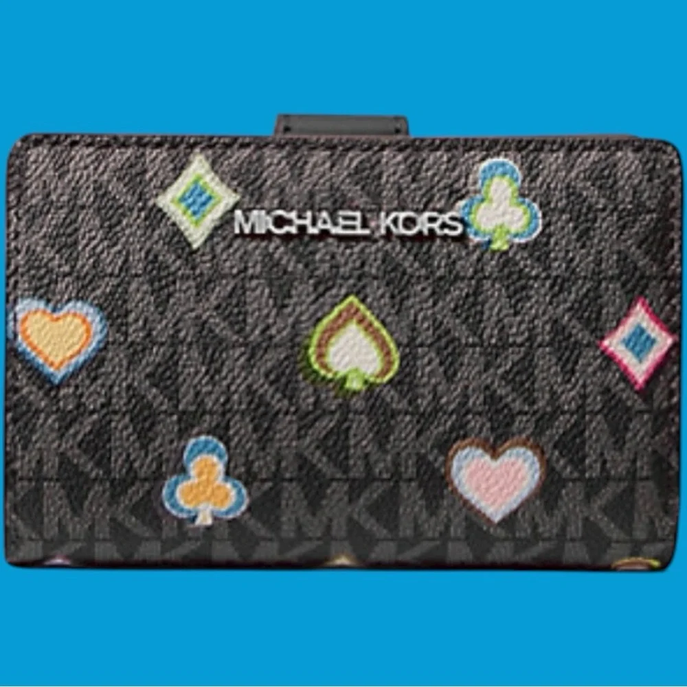 NWT Michael Kors Black Wallet with Vibrant Accents. - Picture 2 of 5